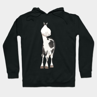 Horse, with perfect teeth! Give us a smile! Black and White Horsey. Hoodie